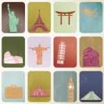 Travel Landmark Around The World Stock Photo