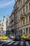 View Down Maiselova Street In Prague Stock Photo