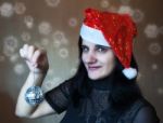 Young Beautiful Woman Holding A Mirror Ball Stock Photo