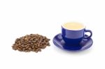 Cup Of Coffee With Coffee Beans Stock Photo