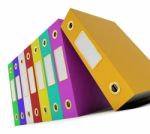 Row Of Colorful Files Stock Photo