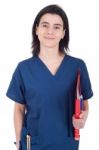 Doctor Holding Folder Stock Photo