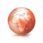 Copper Globe 3d Illustration Europe And Africa Map Stock Photo