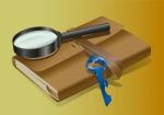 Detective Note And Key Stock Photo