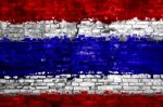 Thailand Flag Painted On Wall Stock Photo