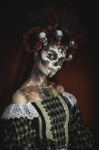 Young Girl In The Image Of Santa Muerte Stock Photo