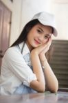 Portrait Of Thai Teen Beautiful Girl Happy And Relax Stock Photo