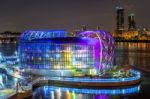 Seoul - August 3: Colorful Of Seoul Floating Island. It Is An Artificial Island Located In Han River. Photo Taken On August 3,2015 In Seoul, South Korea Stock Photo