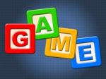 Game Kids Blocks Shows Gamer Leisure And Children Stock Photo