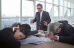 Crazy Business Man In Office Meeting Room Stock Photo