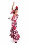 Flamenco Dancer In Beautiful Dress Stock Photo