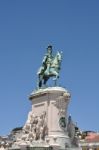 Statue Of King Jos頩n Lisbon Stock Photo