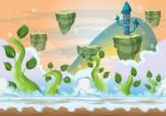 Cartoon  Heaven Landscape With Separated Layers For Game And Animation Stock Photo