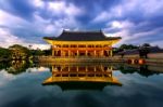 Gyeongbokgung Palace At Night In Seoul,korea Stock Photo