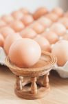 Closed Up Fresh Chicken Eggs Stock Photo