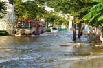 Severe Flood In Bangkok, Thailand Stock Photo