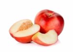 Nectarine Fruit Isolated On The White Stock Photo