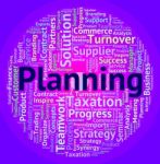 Planning Word Indicates Goals Objective And Target Stock Photo