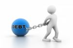 Man Carrying Debt Stock Photo