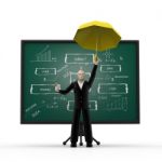 Man With Business Strategy Board Stock Photo