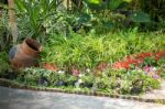 Green Garden Of Resort And Spa Surrounding Stock Photo