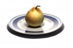 Pear On A Plate Stock Photo