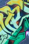 Segment Of A Colorful Graffiti On A Wall Stock Photo