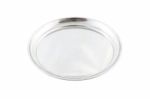 Round Stainless Food Plate On White Background Stock Photo