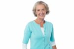 Fashionable Aged Woman Over White Stock Photo