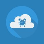 Cloud Computing Flat Icon. Clock Stock Photo