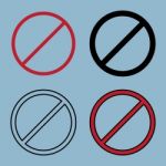 Stop(ban) Sign Icon Set Stock Photo