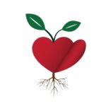 Heart Love Young Plant Flat Icon  Illustration Stock Photo