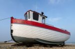 Fishing Boat On The Beach At Dungeness Stock Photo