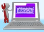 Source Code Indicates Software Programming 3d Rendering Stock Photo