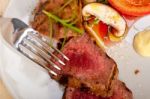 Beef Filet Mignon Grilled With Vegetables Stock Photo