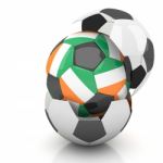 Ivory Coast Flag Soccer Ball Isolated White Background Stock Photo