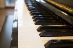 Piano Keyboard Colse Up Side View Stock Photo