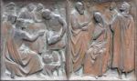 Door Panel Of The Cathedral In Sienna Stock Photo