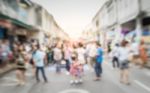 Blurred People On The Street In Phuket Old Town Stock Photo