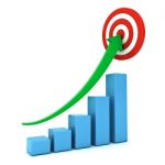 Business Graph With Dartboard Stock Photo