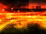 Orange Abstract Technology Background Stock Photo