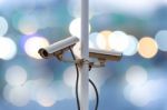 Closeup Cctv Camera Stock Photo