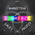 Commerce Displays Marketing Profit And Sales And Buying Stock Photo