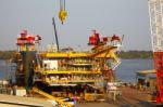 Drilling Platform Under Contruction Stock Photo