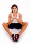 Front View Of Praying Man Stock Photo