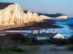 Old Coastguard Cottages At Seaford Head Stock Photo