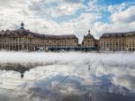 Miroir D'eau At Place De La Bourse In Bordeaux Stock Photo