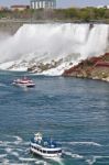 Beautiful Isolated Image Of Two Ship And Amazing Niagara Waterfall Stock Photo