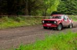 A. Commins Driving Ford Escort Stock Photo