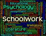 Schoolwork Word Shows Undertaking Words And Text Stock Photo